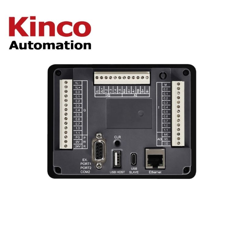 Kinco MK043E-27DT 4.3 inç HMI PLC, dokunmatik panel, Ethernet ve USB portları ile endüstriyel otomasyon paneli