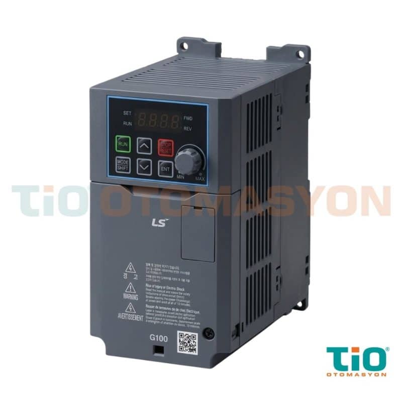 LS Electric G100 AC sürücü sağ önden görünüm ve gövde tasarımı