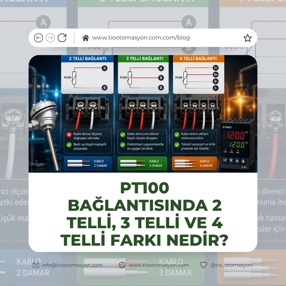 Pt100 Bağlantısında 2 Telli, 3 Telli ve 4 Telli Farkı Nedir?