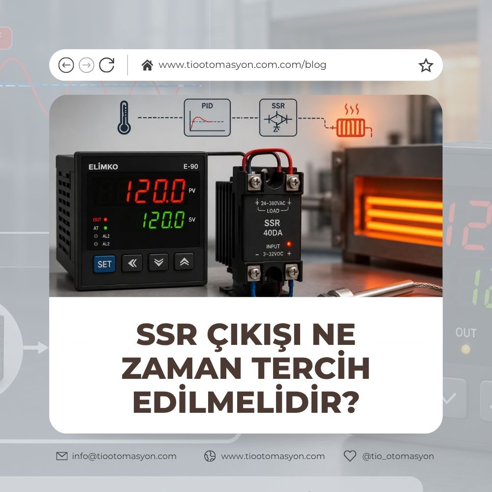 SSR çıkışı kullanımını gösteren Elimko sıcaklık kontrol sistemi görseli