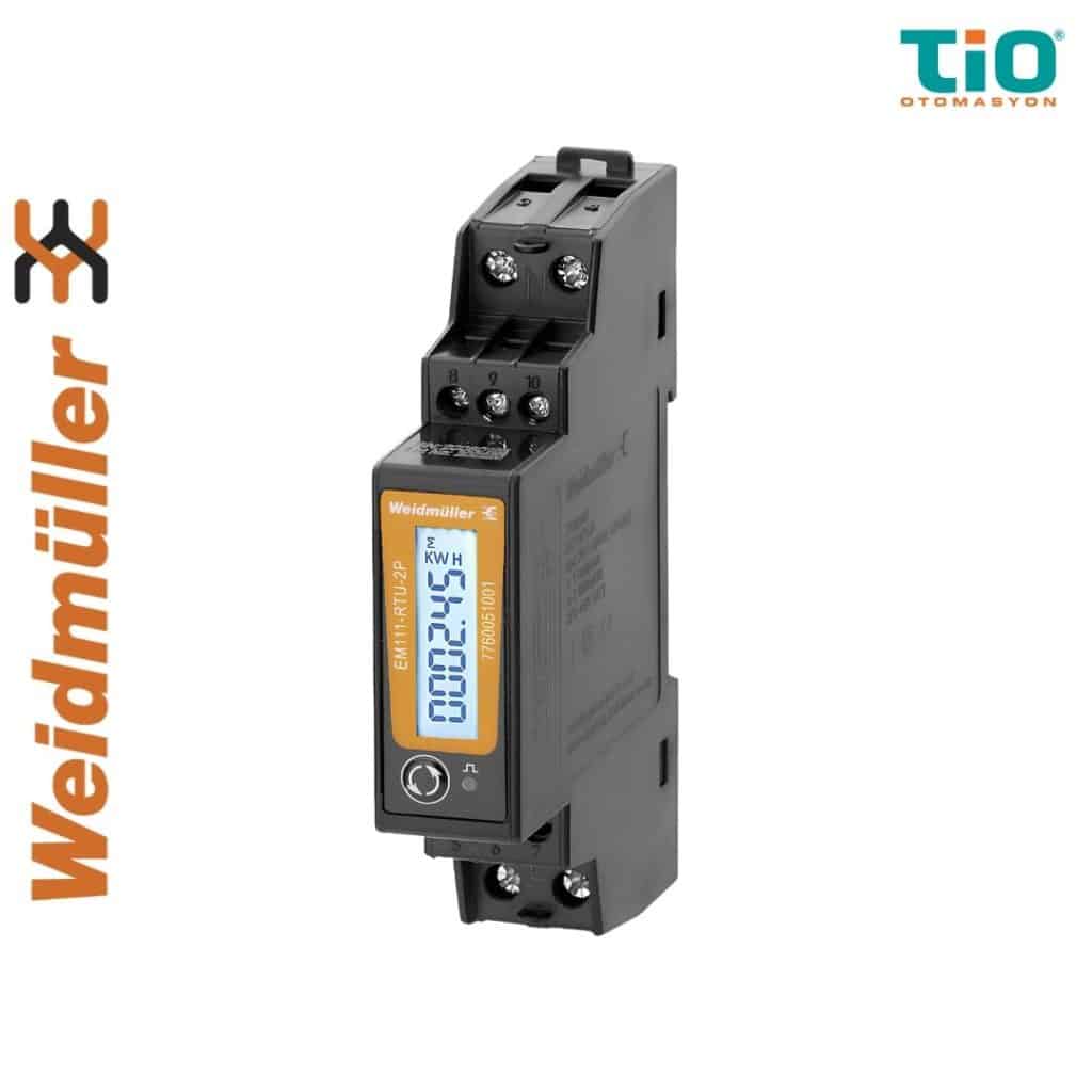 Weidmüller EM111-RTU-2P enerji analizörü 45 A direkt ölçüm Modbus RTU destekli tek faz enerji ölçer