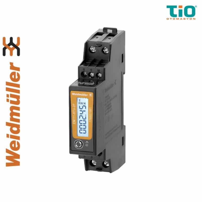 Weidmüller EM111-RTU-2P enerji analizörü 45 A direkt ölçüm Modbus RTU destekli tek faz enerji ölçer