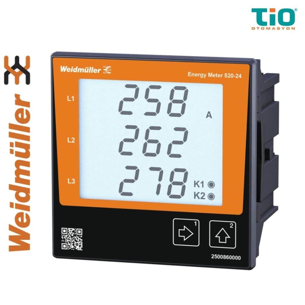 Weidmüller ENERGY METER 520-24 enerji metresi Modbus RTU destekli pano tipi güç ölçüm cihazı