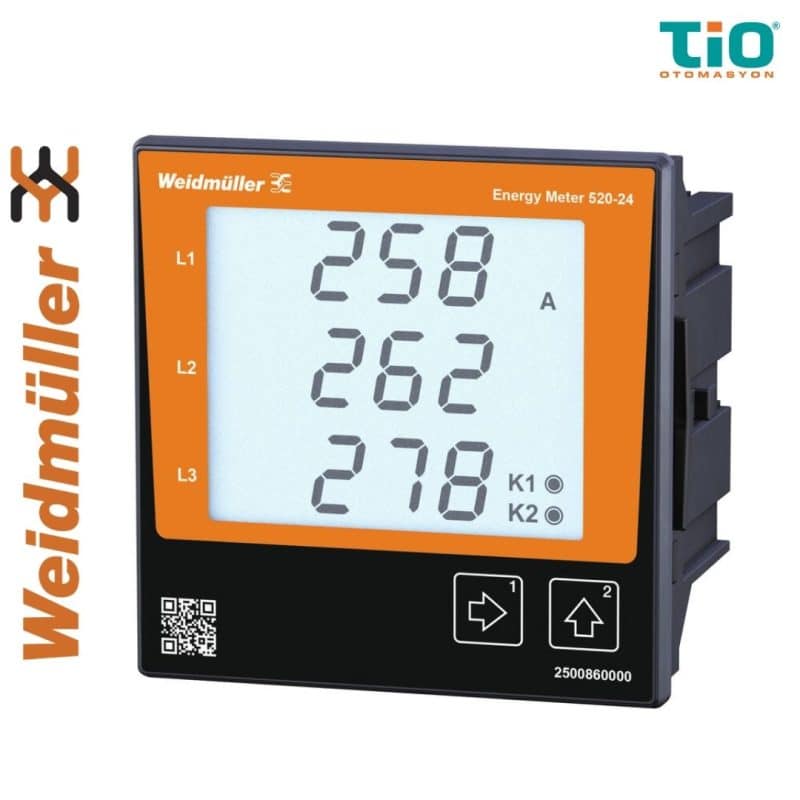 Weidmüller ENERGY METER 520-24 enerji metresi Modbus RTU destekli pano tipi güç ölçüm cihazı
