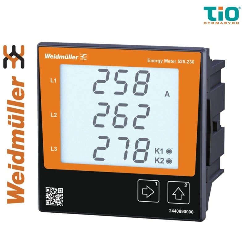 Weidmüller ENERGY METER 525-230 enerji metresi Ethernet Modbus TCP destekli pano tipi güç ölçüm cihazı