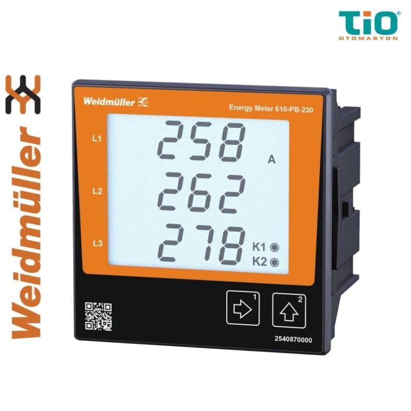 Weidmüller ENERGY METER 610-PB-230 enerji metresi PROFIBUS DP ve Modbus RTU destekli pano tipi güç ölçüm cihazı