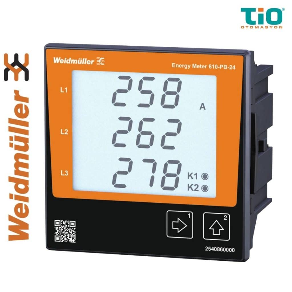 Weidmüller ENERGY METER 610-PB-24 enerji metresi PROFIBUS DP Modbus RTU ve USB destekli pano tipi güç ölçüm cihazı