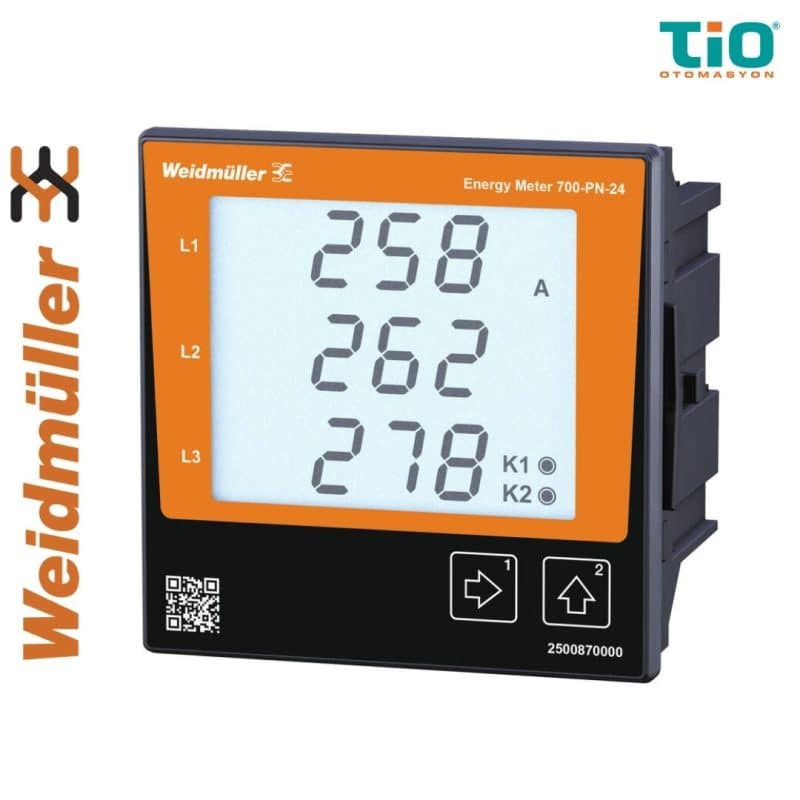 Weidmüller ENERGY METER 700-PN-24 enerji metresi PROFINET ve Ethernet destekli pano tipi güç kalitesi ölçüm cihazı